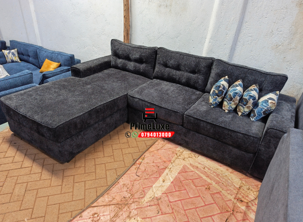 Modern Charcoal L-Shaped Sectional Sofa - Image 3