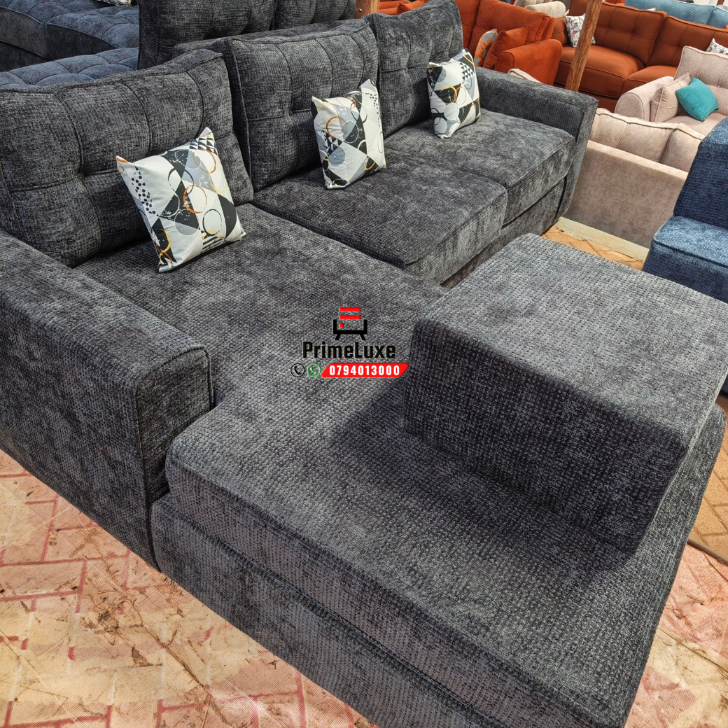 Modern Charcoal L-Shaped Sectional Sofa - Image 2