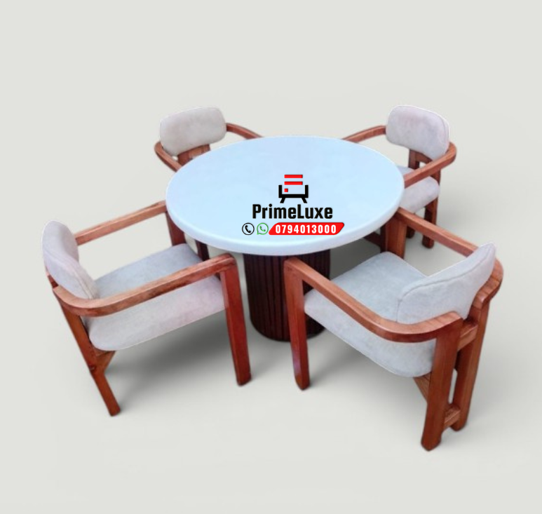 4 seater White marbletop dining