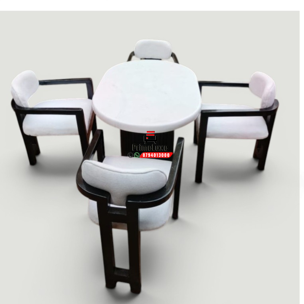 4 seater oval marble dining table