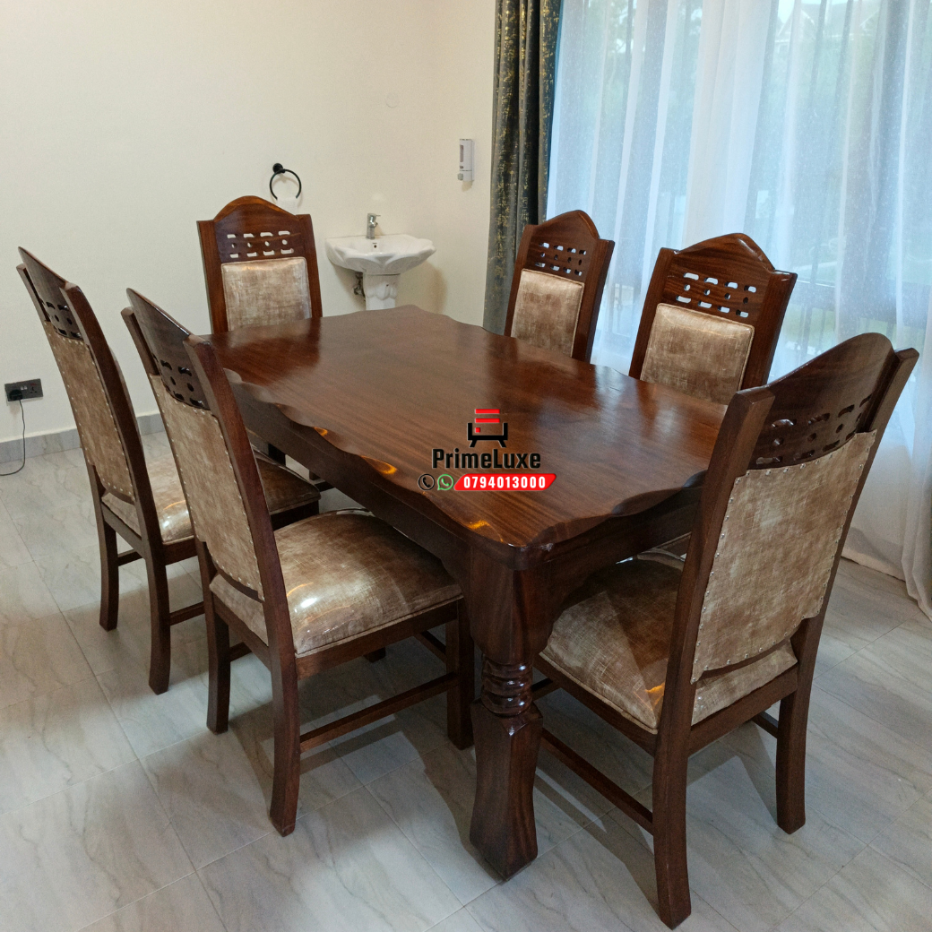 Java walnut mahogany 6 seater dining set