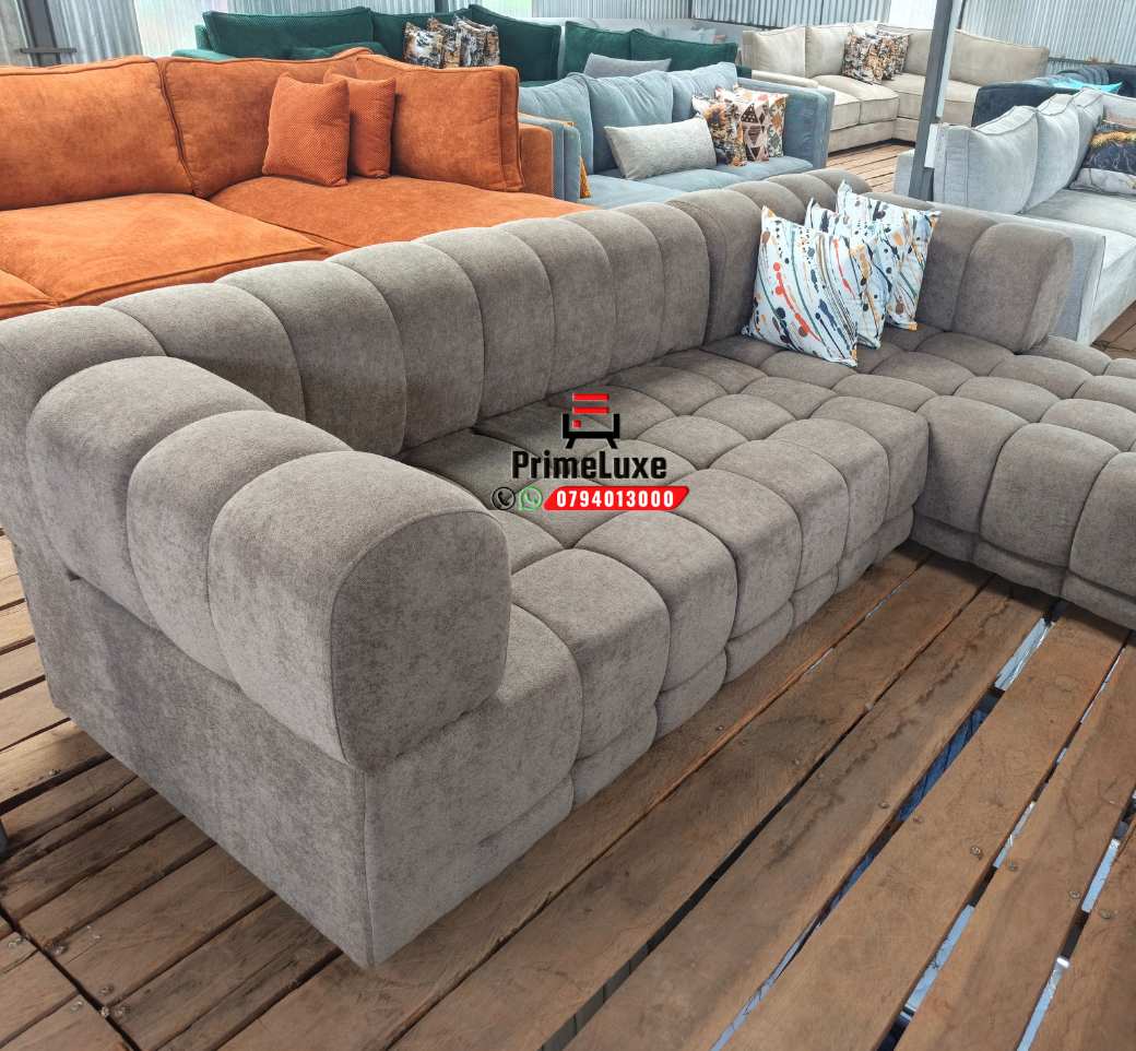 Light Grey Modular bubble L-Shaped Sofa - Image 2