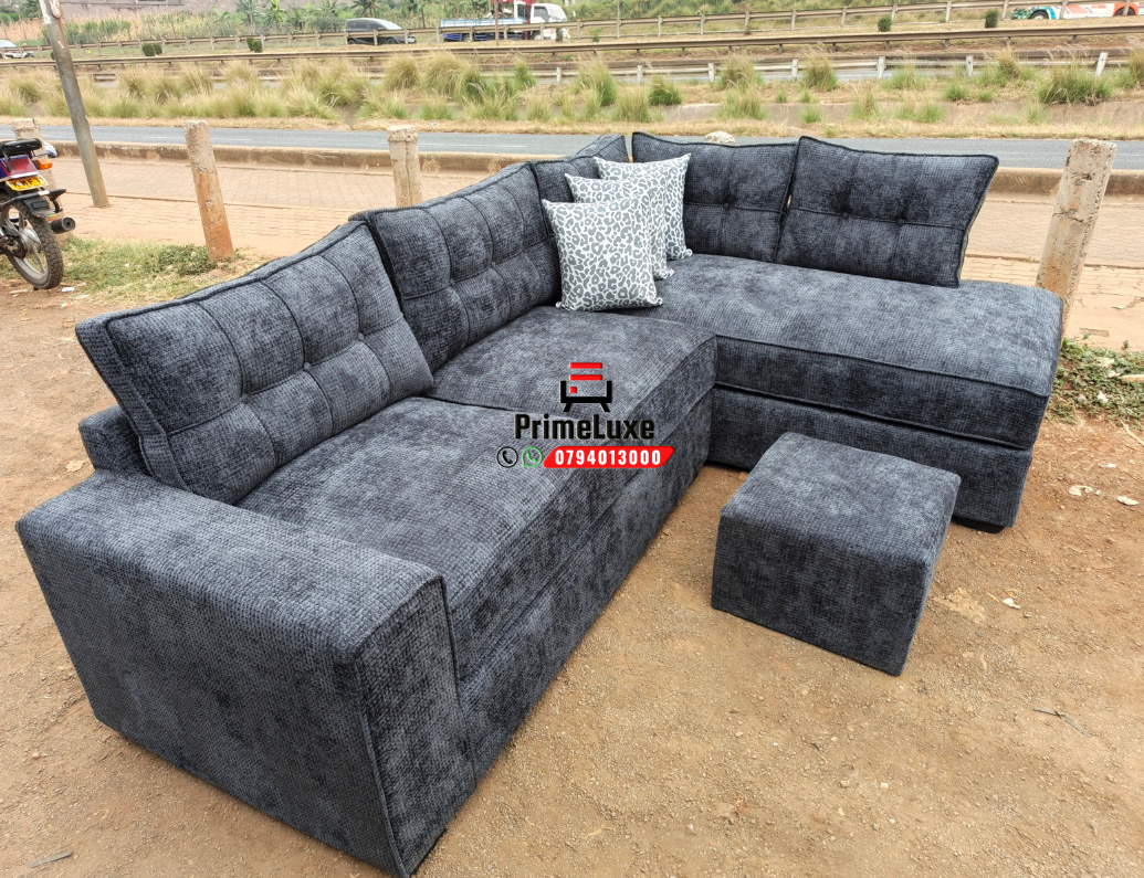 6 seater vogue fabric L-shape sofa