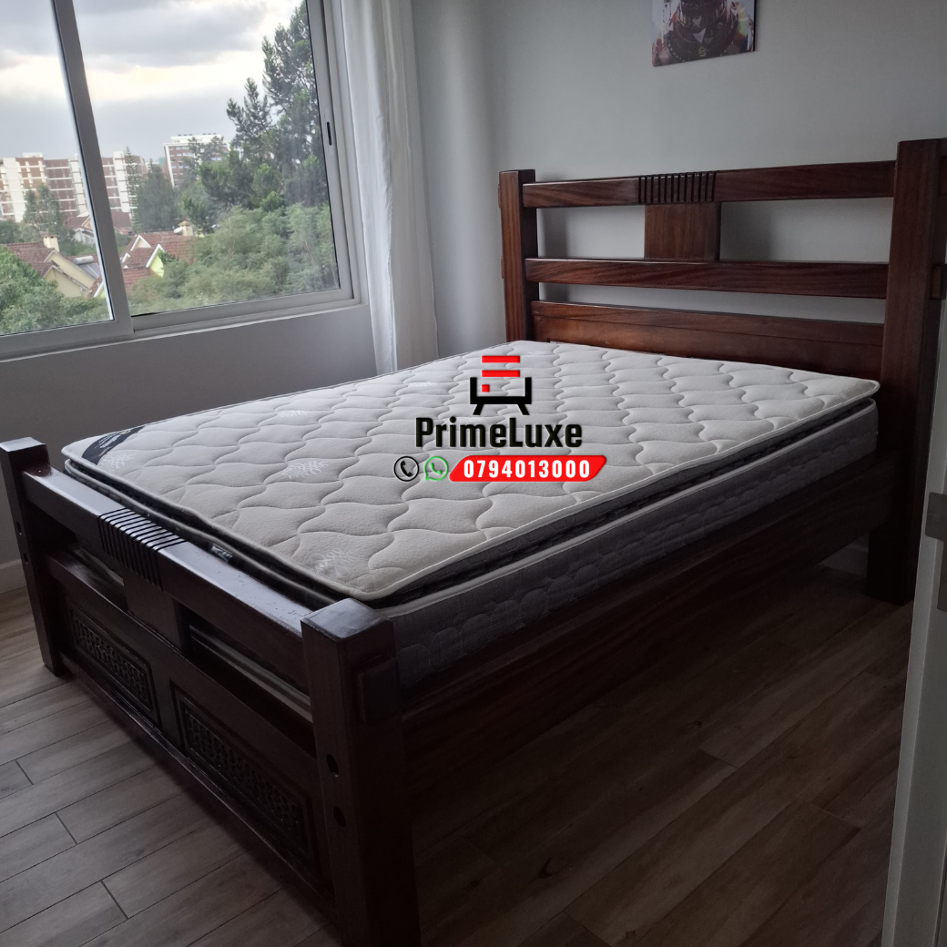 Kingston solid mahogany Bed in walnut color