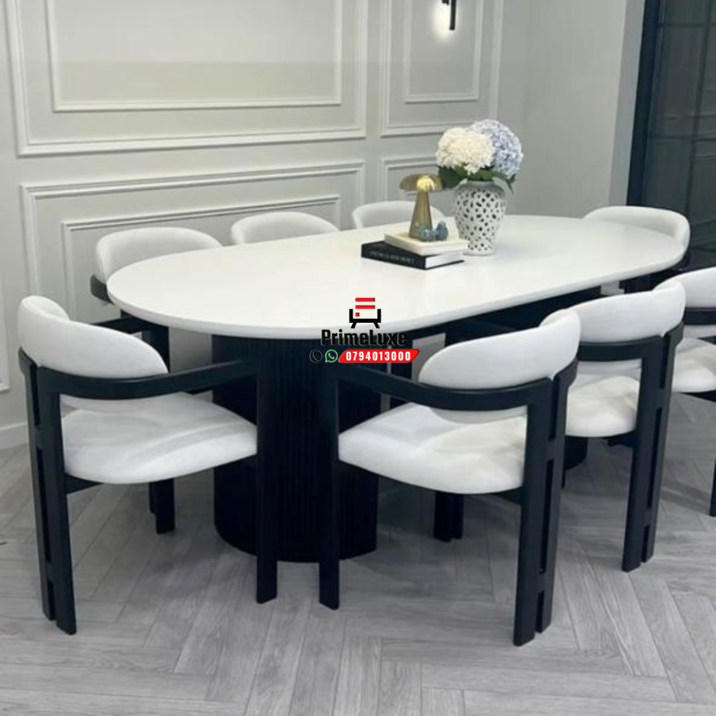 8 seater marble dining table