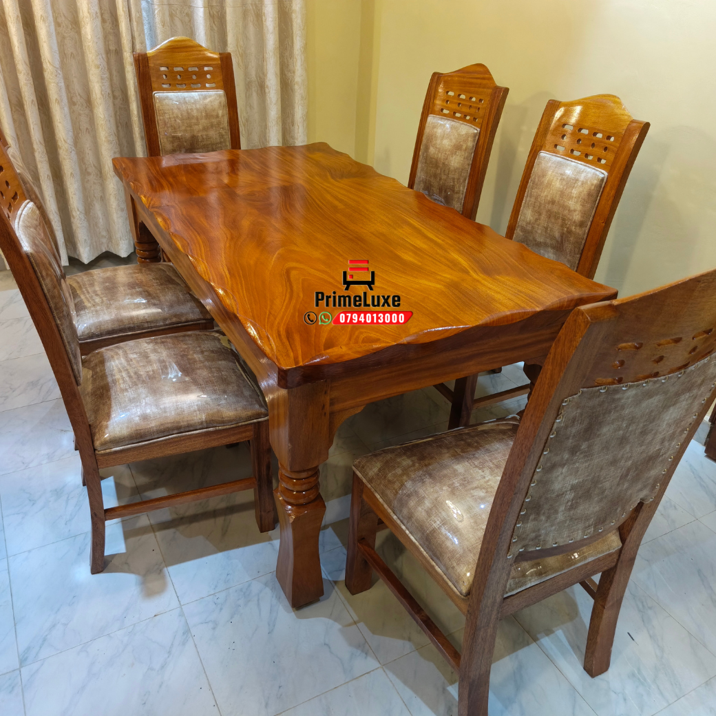 Solid mahogany 6 seater dining set - Image 2