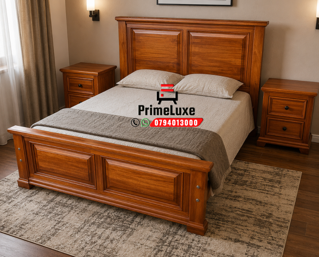 Mvule hardwood solid bed